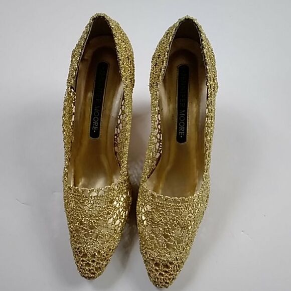 VINTAGE JENNIFER MOORE UPPER LEATHER LACE WOMEN HEELS SHOES SIZE 7 - Picture 4 of 9